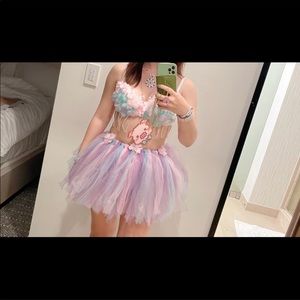 LED bra and tutu set, for rave or edc